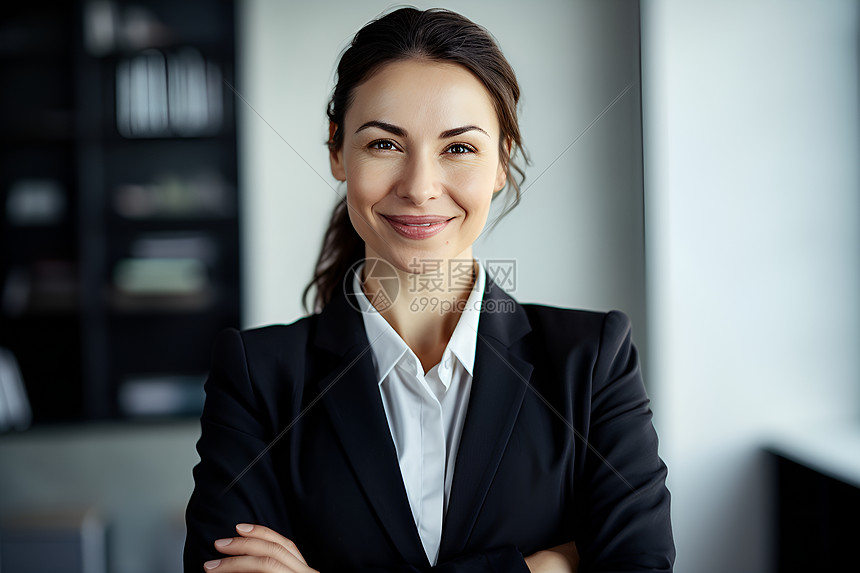 自信微笑的商务女性图片