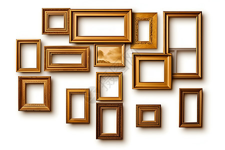 墙上的木制相框图片