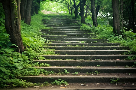 青苔小径背景图片