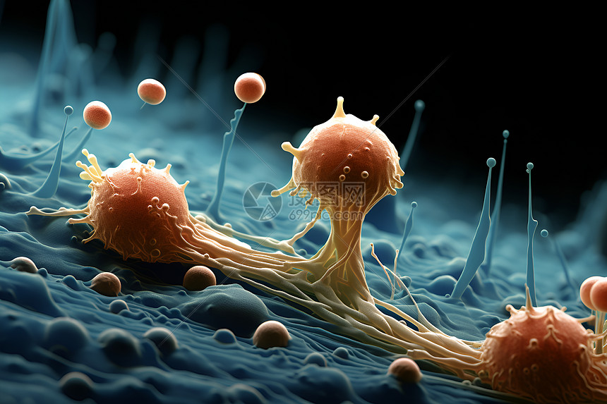 医学研究的病毒细胞概念图图片