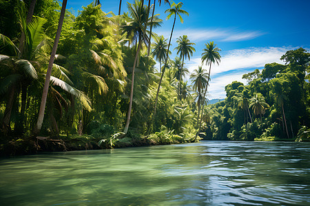 热带丛林中的蓝色天堂图片