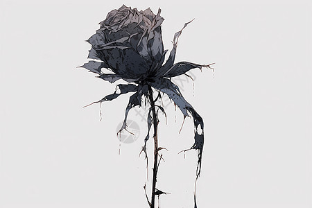 枯萎掉落的玫瑰花朵背景图片