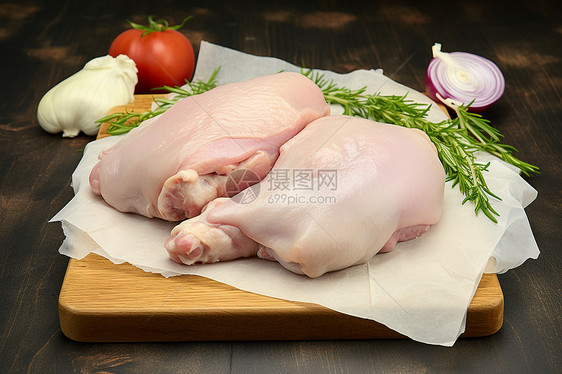 餐桌上的鸡肉食材图片
