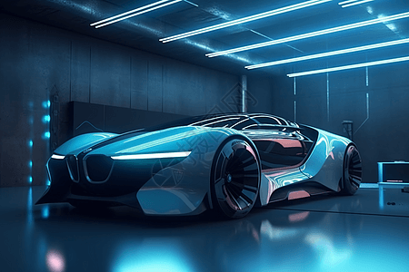 创新科技的未来派电动汽车图片