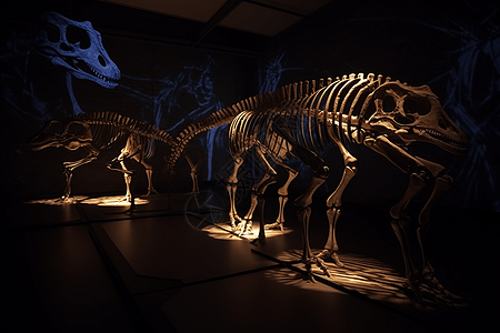 博物馆的恐龙骨架图片