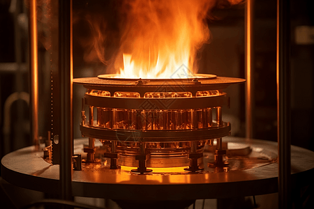 燃烧室的火焰和强烈的热量图片