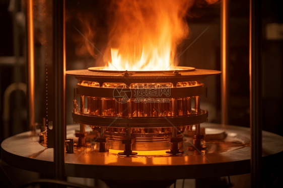 燃烧室的火焰和强烈的热量图片