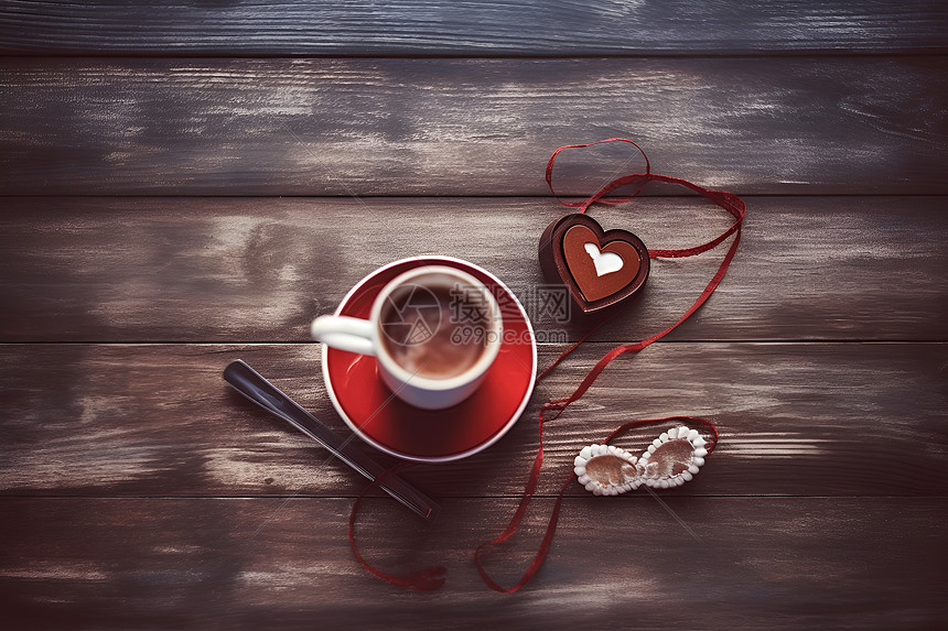 温暖冬日的咖啡饮品图片