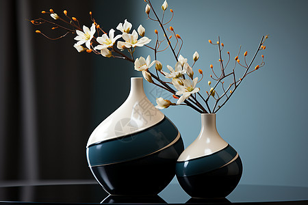 桌上精美的花瓶背景图片