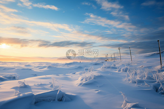 偏远地区的高压线路图片