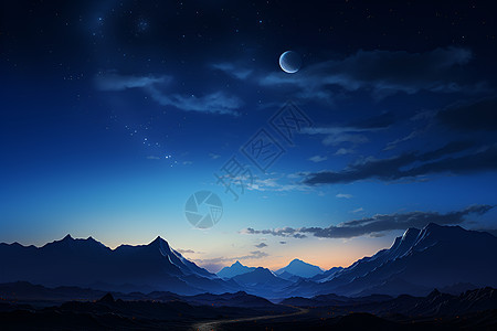山峦之夜背景图片