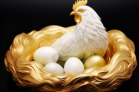 金巢中的鸡蛋图片