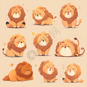 可爱的小狮子插图图片