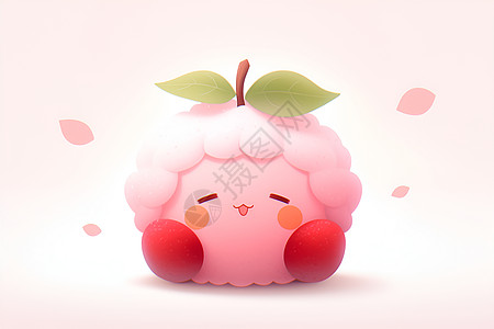 粉红小苹果艺术插图背景图片