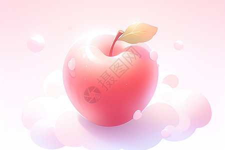 可爱的卡通苹果艺术插图背景图片