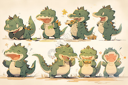 萌萌哒的小鳄鱼插图图片