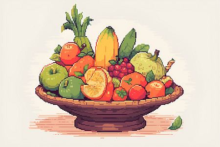 美味的水果盘背景图片