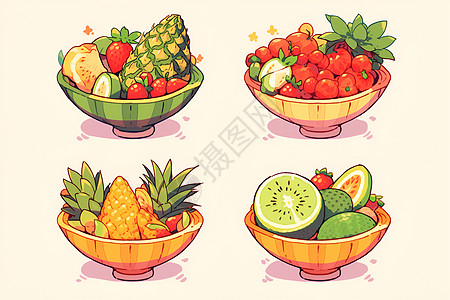 美味多汁的水果背景图片