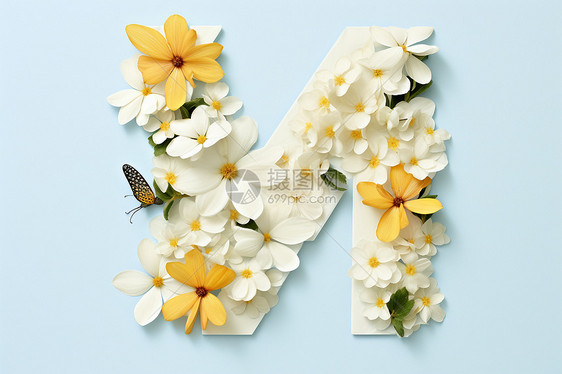 精美手工的花卉字母图片