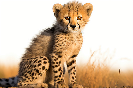 荒野的猎豹幼崽背景图片
