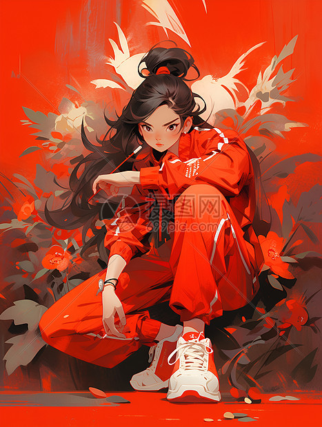 唐装美少女翩翩起舞图片