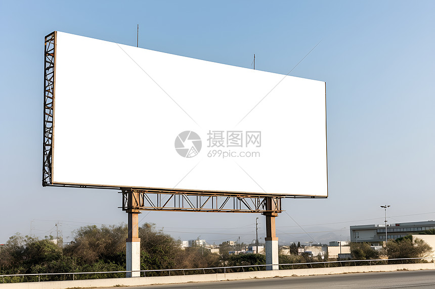 天空下的巨幅广告牌图片