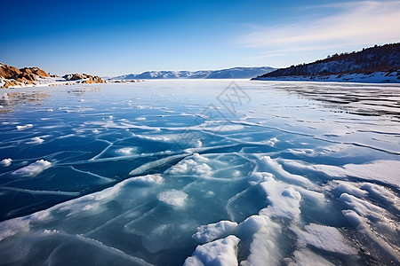 冰雪湖泊背景图片