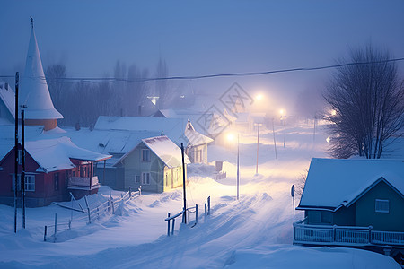 雪中的街道图片