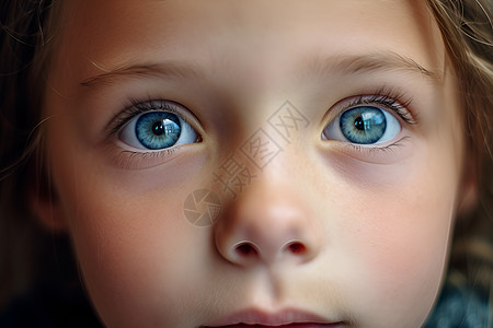 蓝眼睛的小女孩图片