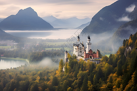 中世纪童话城堡背景图片