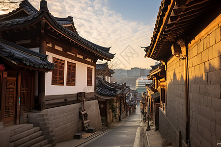 韩屋村街景北村韩屋村高清图片