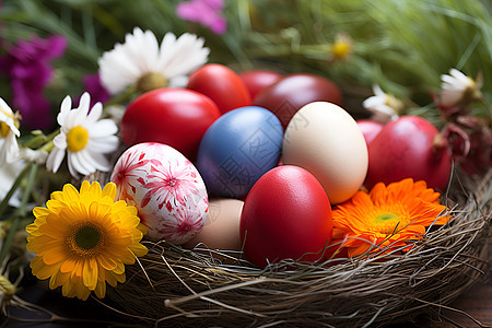 复古风格的复活节彩蛋背景图片