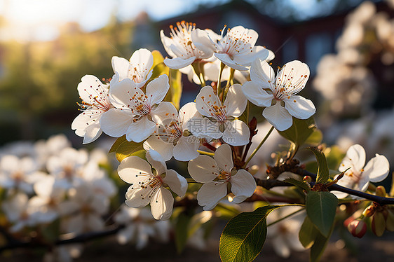 盛开的苹果花树图片