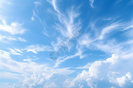 蔚蓝天空白云背景图片