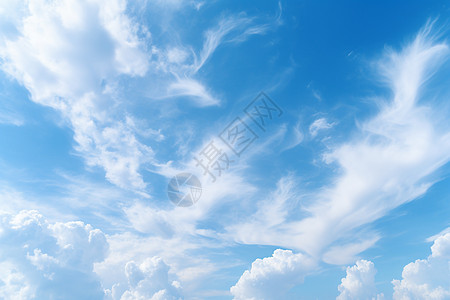 蔚蓝天空白云飘过图片