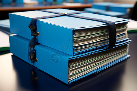 一堆蓝色的文件夹背景图片