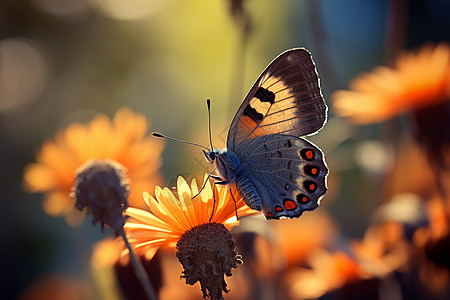 花丛中的蝴蝶图片