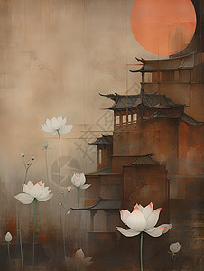 莲花池的幻境插图背景图片