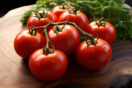 新鲜多汁的番茄果实图片