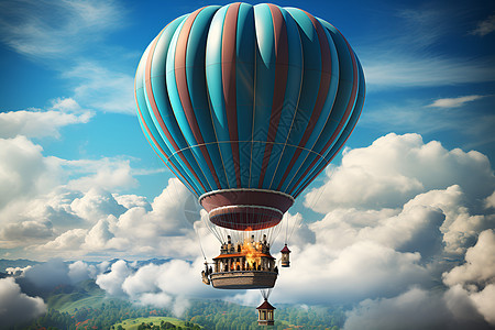 天空冒险的热气球背景图片