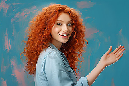 红发女子的快乐图片