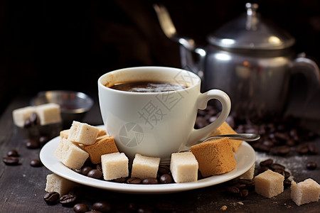 巧克力摩卡桌上的咖啡背景