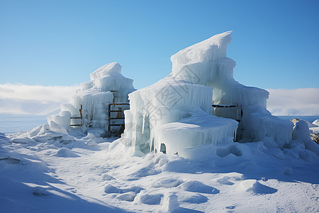 芬兰冰屋冰雪中的绝美景色背景