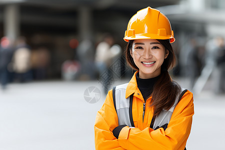 建筑工地的女工程师图片