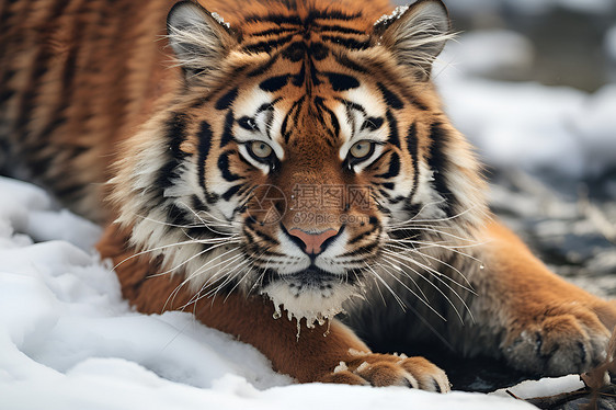 森林中的老虎动物图片