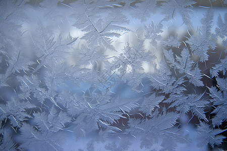 玻璃窗户上的雪花图片