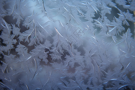 冬季玻璃上的雪花图片