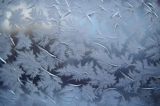 玻璃上的雪花图片