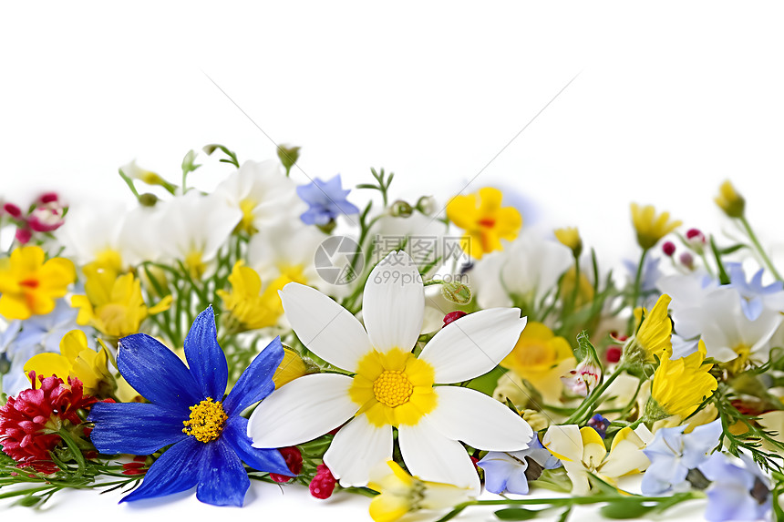 白色背景中的花卉图片