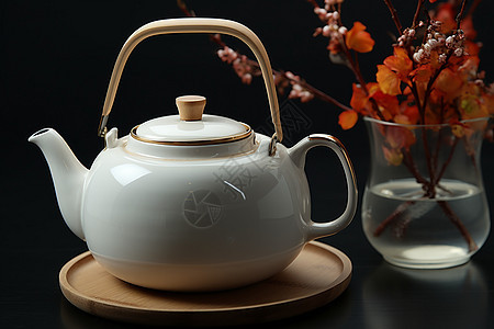清新雅致的茶壶图片